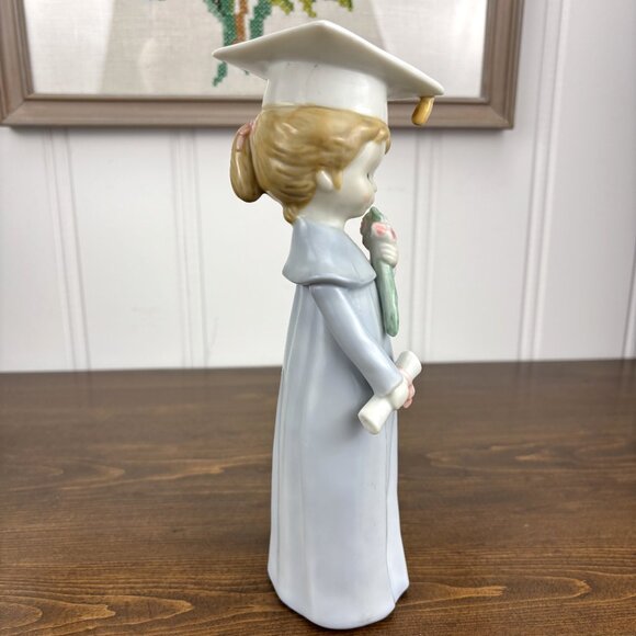 Vintage 1989 Enesco Graduation Girl Figurine by J. Tinker Ceramic Graduate Doll - Picture 4 of 11